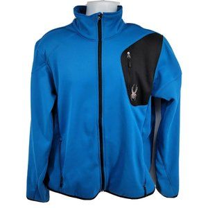 SPYDER SOFTSHELL FLEECE MENS JACKET SIZE S BLUE